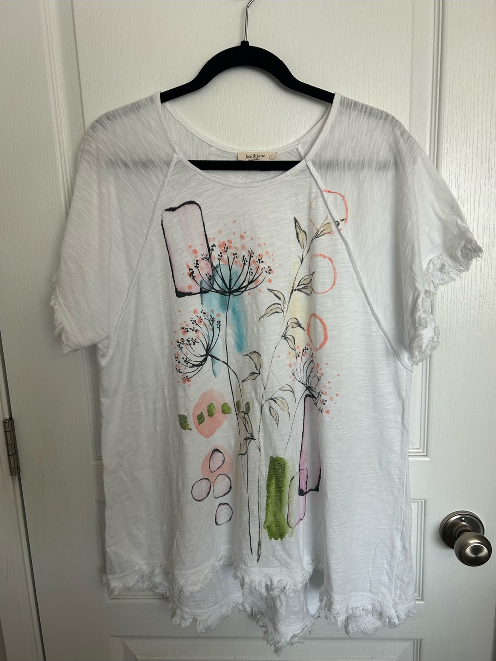 Jane & Jane White Short Sleeve Floral Graphic Tee